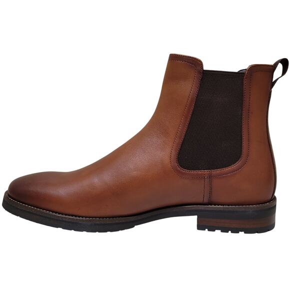 Steve Madden Men Sverne Chelsea Ankle Boots Size US 10.5M Tan Brown Leather